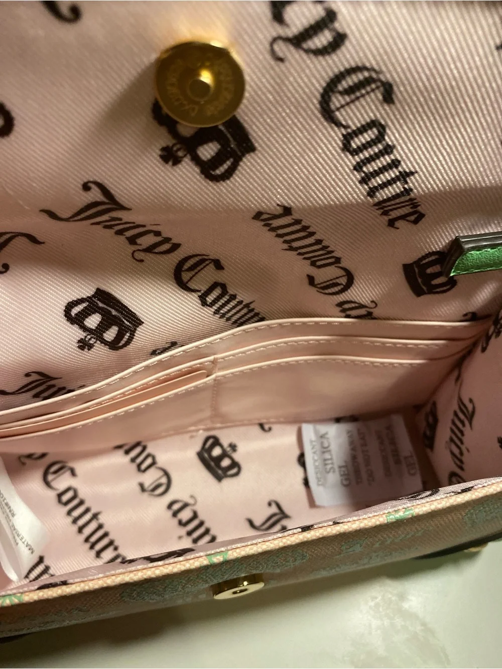 Juicy Couture Pink and Mint Heart Charm Shoulder Bag - Picture 6 of 7